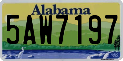 AL license plate 5AW7197
