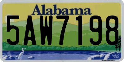 AL license plate 5AW7198