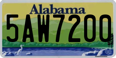 AL license plate 5AW7200