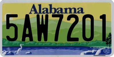 AL license plate 5AW7201