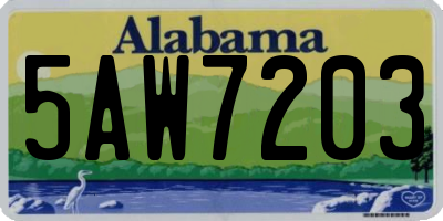 AL license plate 5AW7203