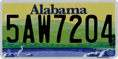 AL license plate 5AW7204
