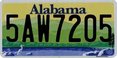 AL license plate 5AW7205