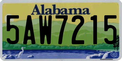 AL license plate 5AW7215