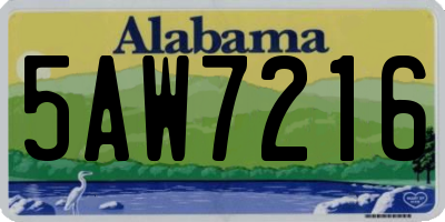 AL license plate 5AW7216