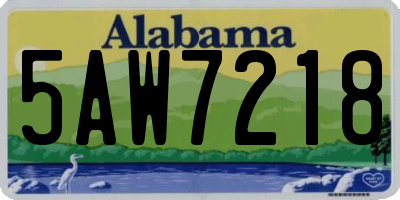 AL license plate 5AW7218