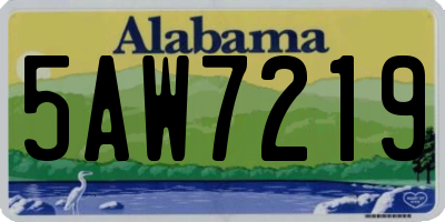 AL license plate 5AW7219