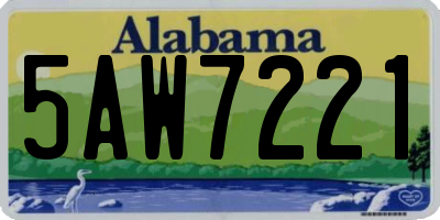 AL license plate 5AW7221