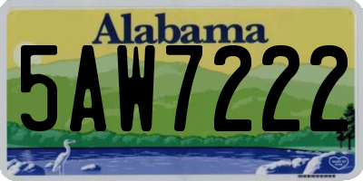 AL license plate 5AW7222