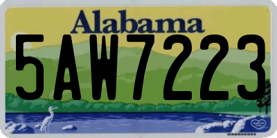 AL license plate 5AW7223
