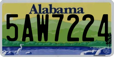 AL license plate 5AW7224