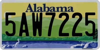 AL license plate 5AW7225