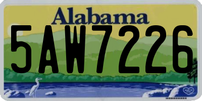 AL license plate 5AW7226