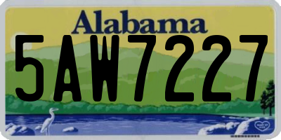 AL license plate 5AW7227