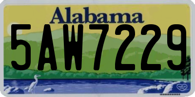 AL license plate 5AW7229