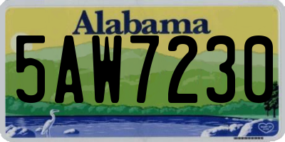 AL license plate 5AW7230