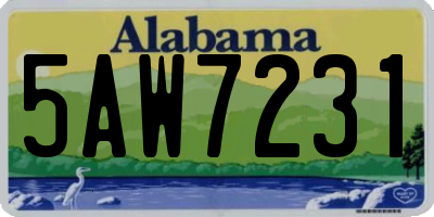 AL license plate 5AW7231