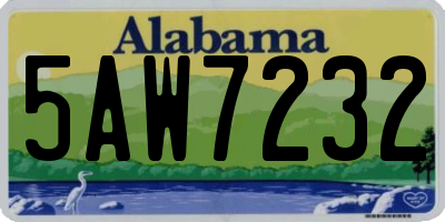 AL license plate 5AW7232
