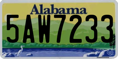 AL license plate 5AW7233