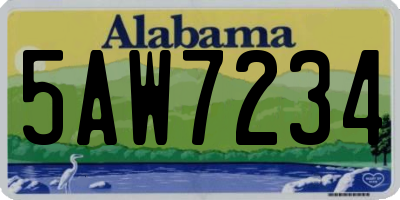 AL license plate 5AW7234