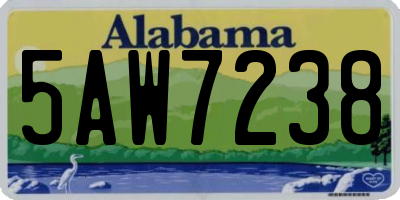 AL license plate 5AW7238