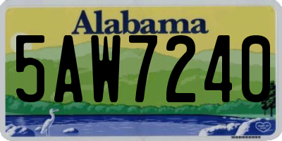 AL license plate 5AW7240