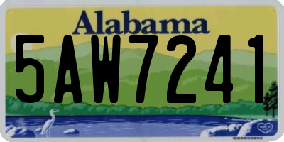 AL license plate 5AW7241