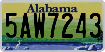 AL license plate 5AW7243