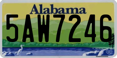 AL license plate 5AW7246