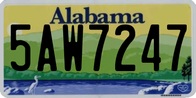 AL license plate 5AW7247