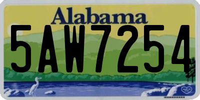 AL license plate 5AW7254