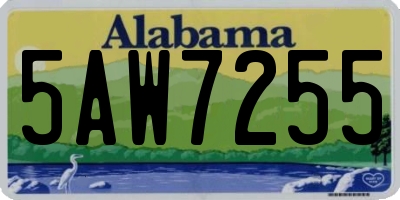 AL license plate 5AW7255
