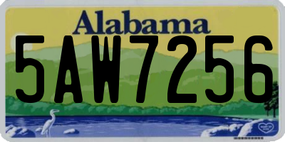 AL license plate 5AW7256
