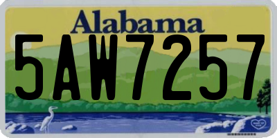 AL license plate 5AW7257