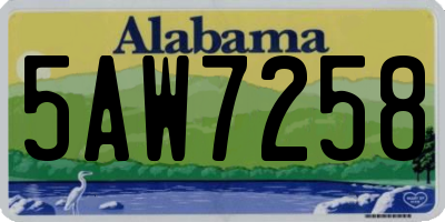 AL license plate 5AW7258