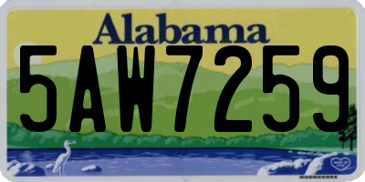 AL license plate 5AW7259