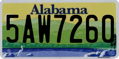 AL license plate 5AW7260