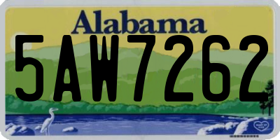 AL license plate 5AW7262