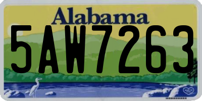AL license plate 5AW7263