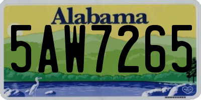 AL license plate 5AW7265