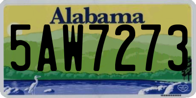 AL license plate 5AW7273