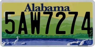 AL license plate 5AW7274