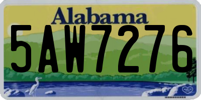 AL license plate 5AW7276