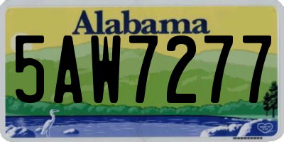 AL license plate 5AW7277