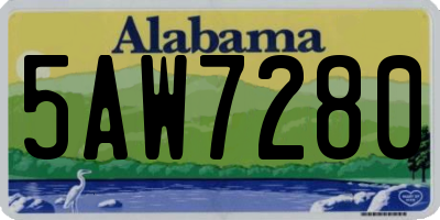 AL license plate 5AW7280