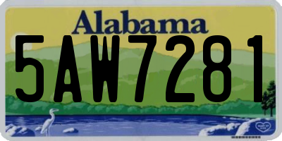 AL license plate 5AW7281