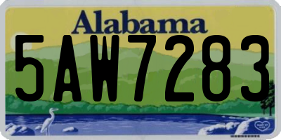 AL license plate 5AW7283