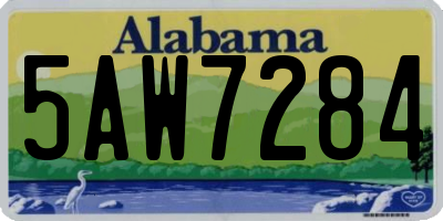 AL license plate 5AW7284