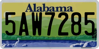 AL license plate 5AW7285