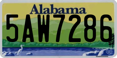 AL license plate 5AW7286
